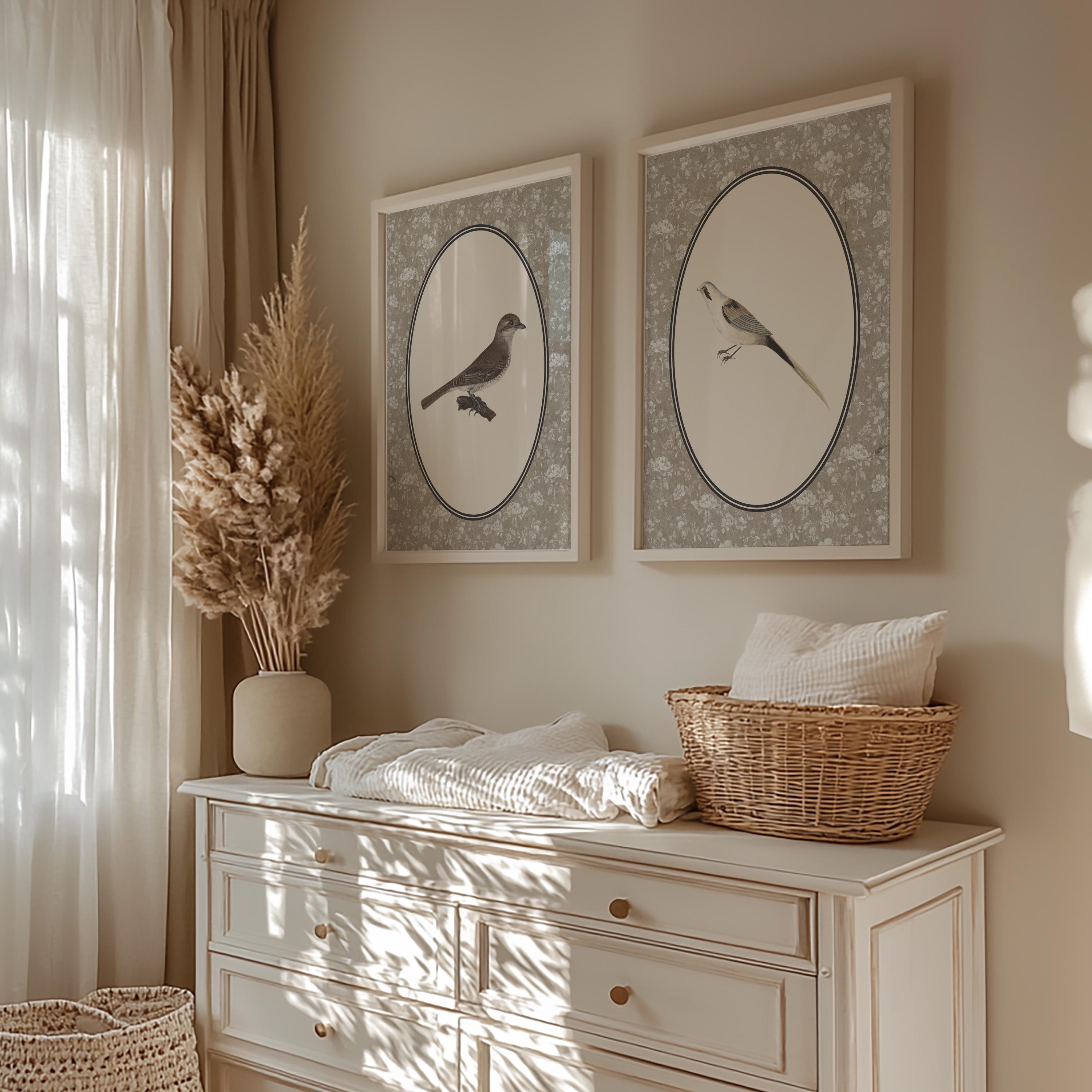 Vintage Bird Prints Cottagecore Farmhouse Wall Art Decor for Nursery ...