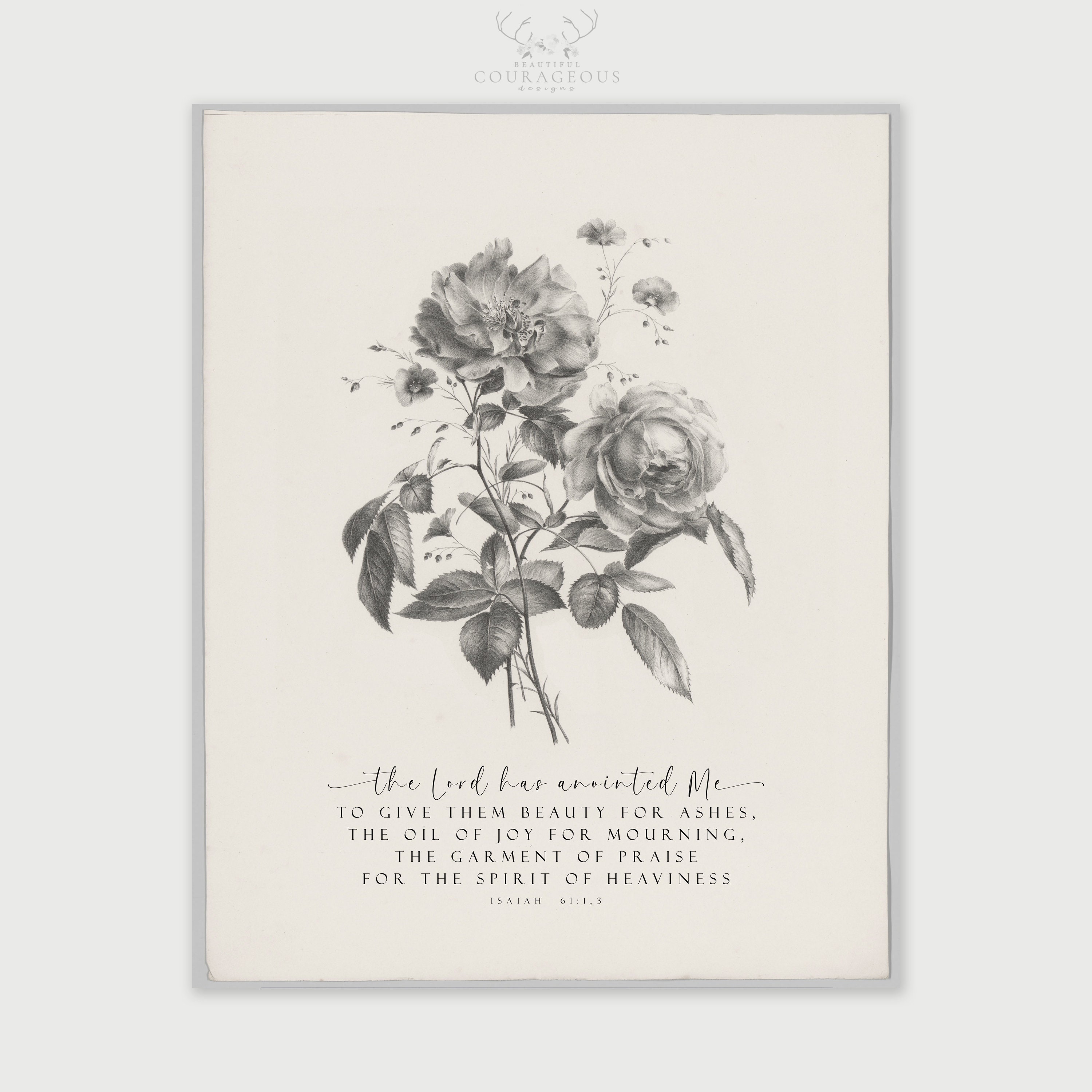 Vintage Floral Scripture Print Download. Flower Bouquet Illustration ...