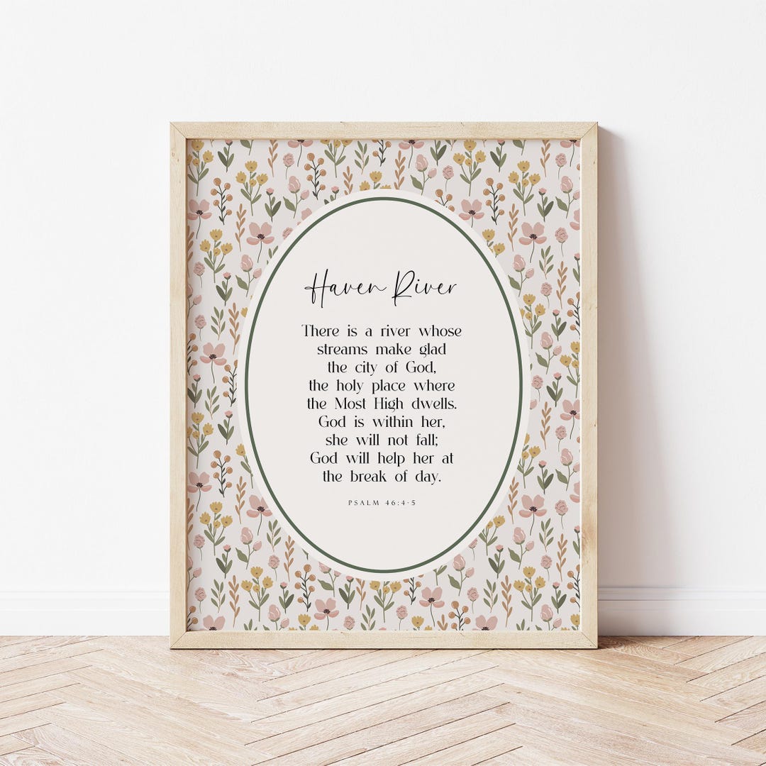 Cottage Scripture Image Cottage Core Name Art Print Custom Name Bible Verse Floral Nursery Art ...