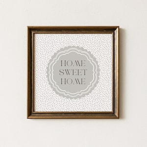 Home Sweet Home Sign Print. Cottagecore Farmhouse Home Decor Wall Art. Minimal Home Sweet Home Print for Living Room or Kitchen Decor.
