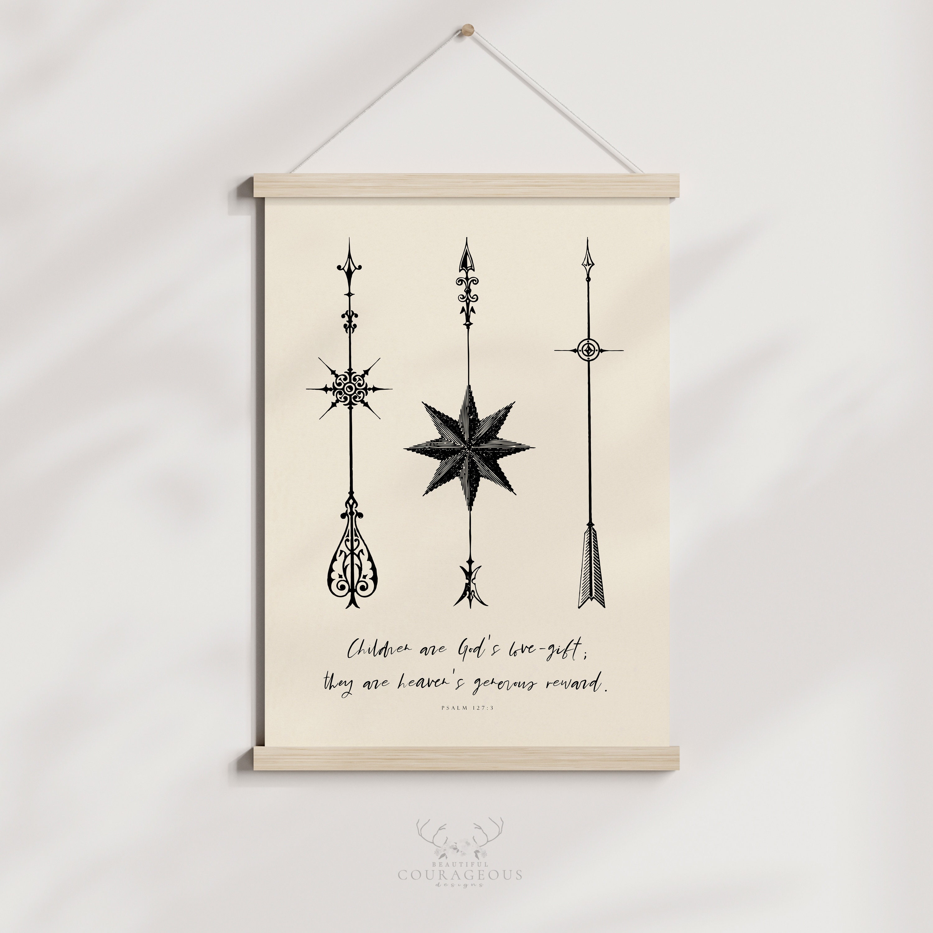 Scripture Art Print Download. Vintage Arrow Illustrations and Bible ...