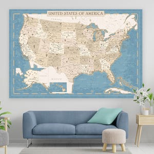 Map of USA Printable, USA Map Digital, Map with states, Vintage United States of America Map, USA Map Wall Art for nursery kids room decor.