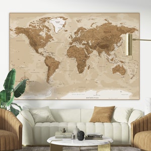 Large World Map digital download | Vintage high-res Printable Map for posters, wallpapers, prints