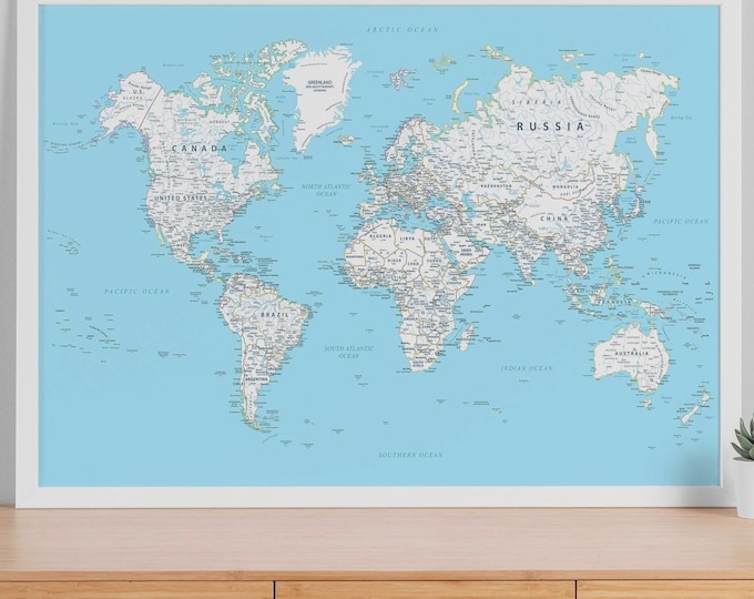 Digital UN World Map, World Map Printable, Instant Download, Antique ...