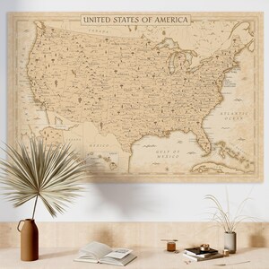 Printable United States Map - Large Map of America, USA Map Digital, Vintage United States Map, USA Map Wall Art for kids room decor