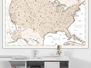 Map of USA Printable | USA Map Printable | Printable Usa Map |  Usa map wall art | Usa map with states | Black and White Usa Map Cute