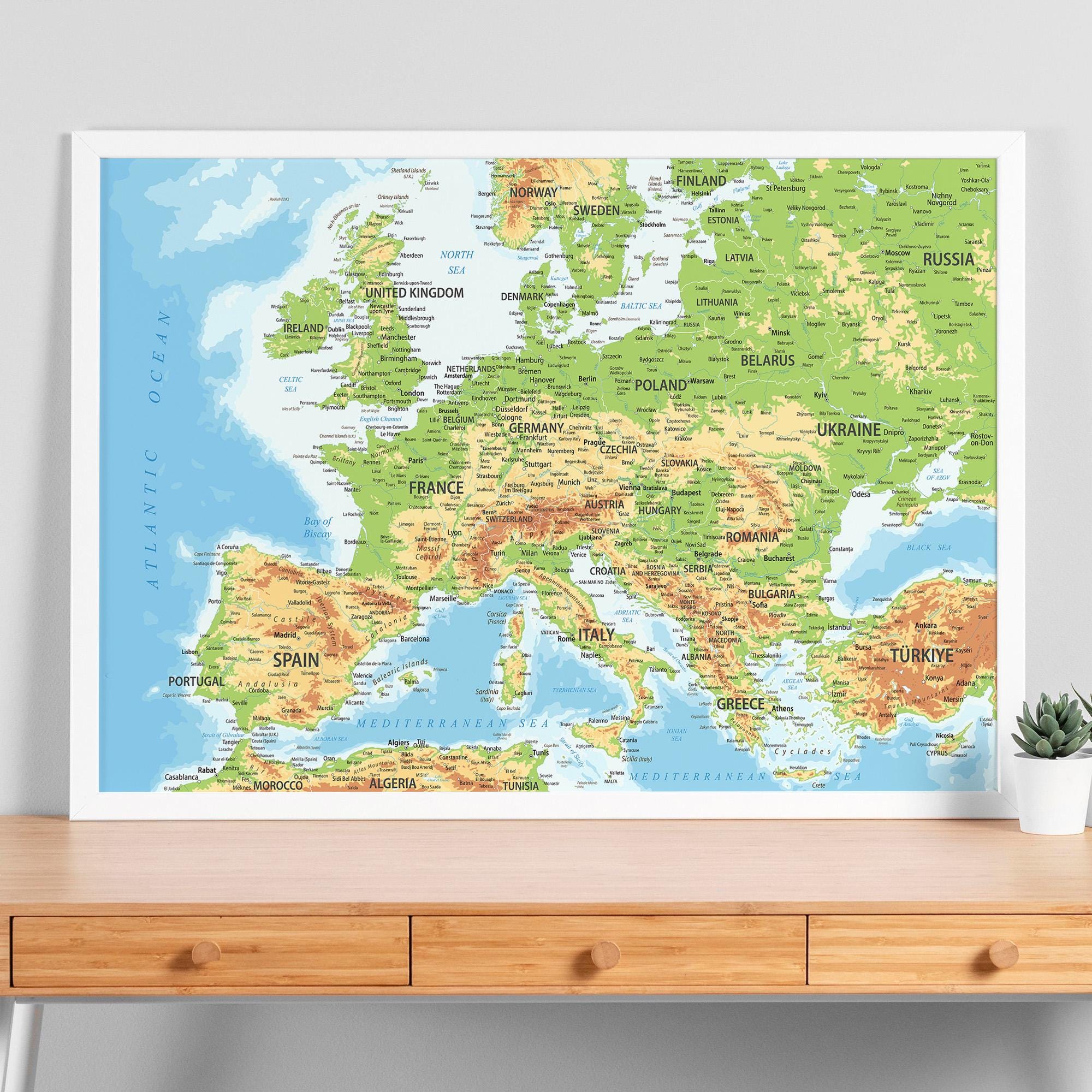 80s map of europe - Etsy 日本