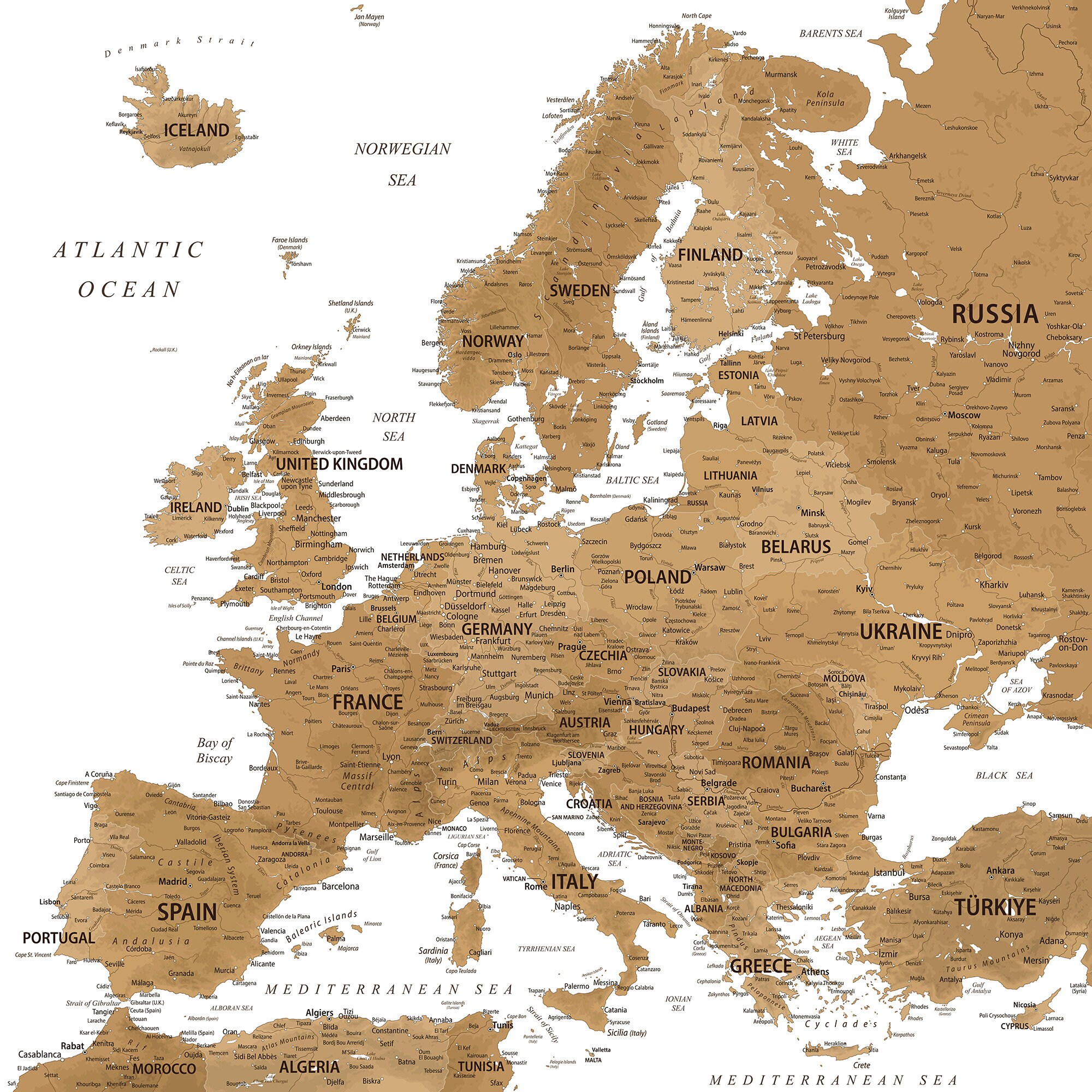 Printable Brown Europe Map Detailed - Il Fullxfull.5954726442 Rpig 