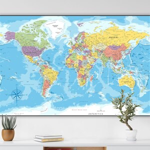 Highly Detailed Political Map of the World Printable Large World Map ...