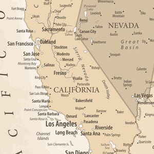 Neutral Beige USA Map Print: Vintage Detailed United States Map (Digital Download Large Map)