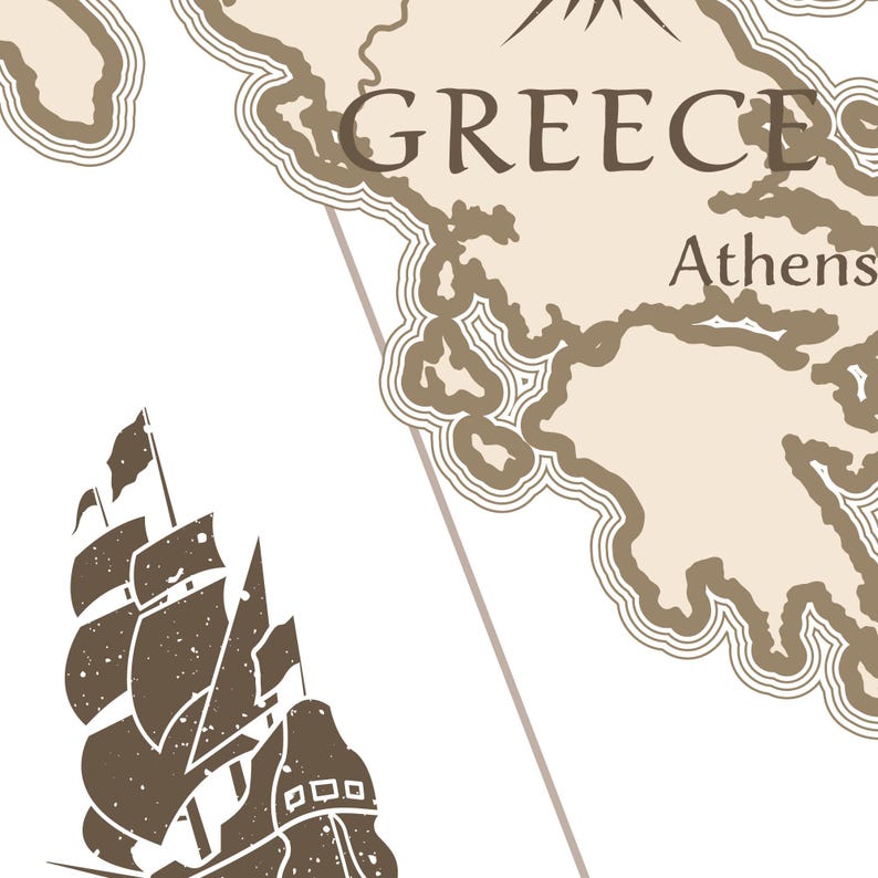 Printable Vintage Europe Map Wall Art Poster - Neutral Home School ...