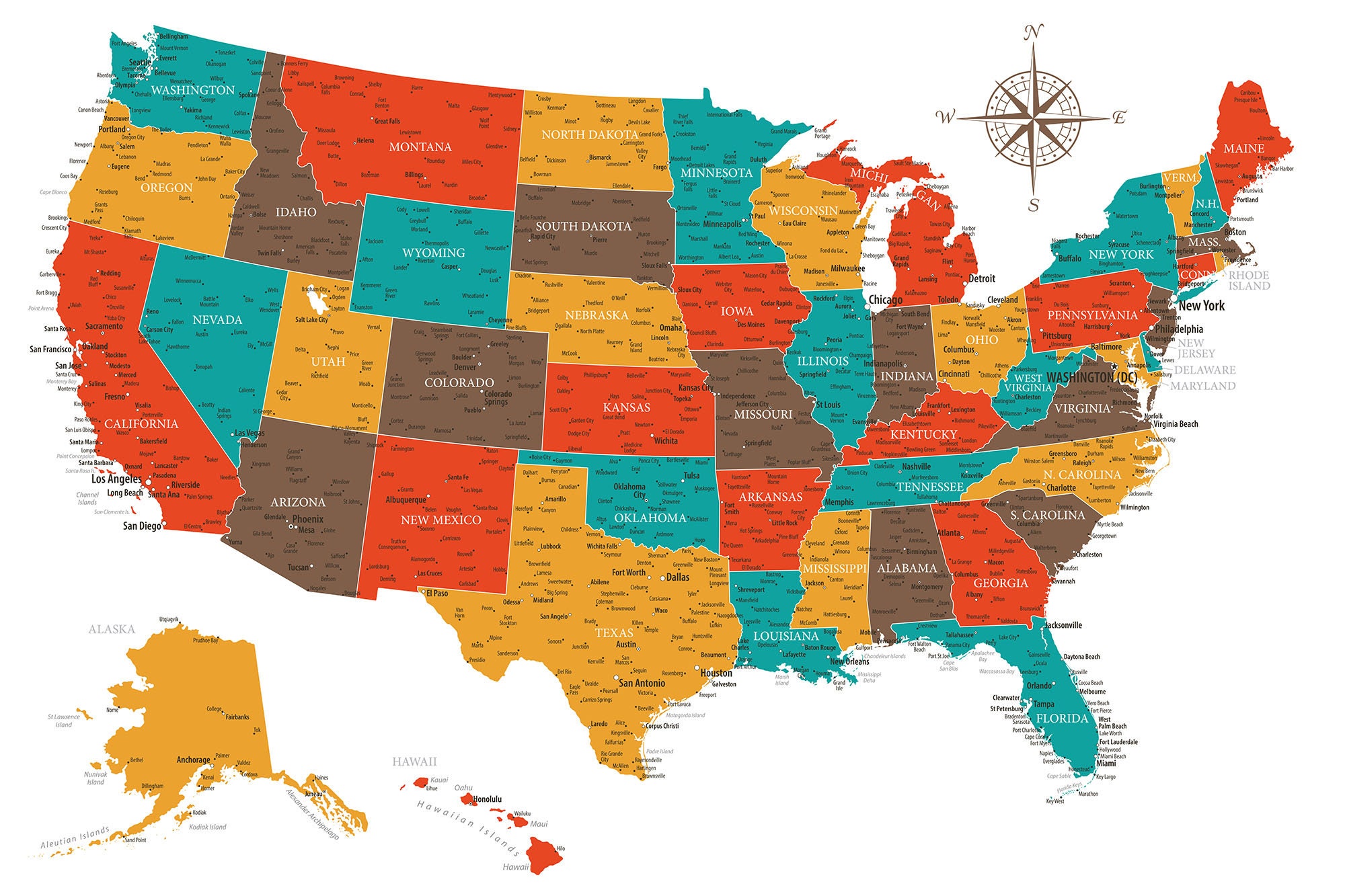 USA Map Detailed United States Map Styled High Resolution USA Map Il Fullxfull.5937799606 7oni