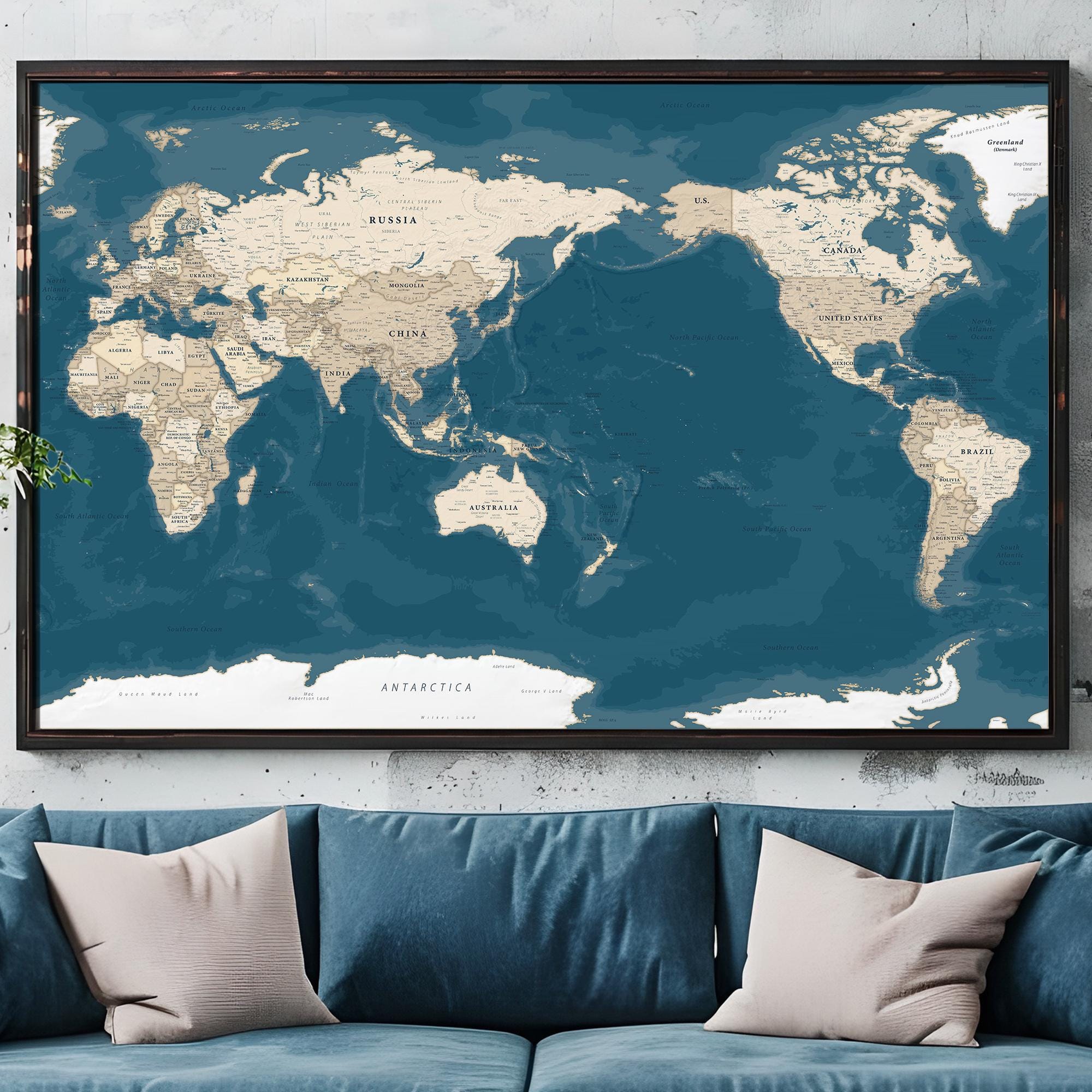 Une Carte Du Monde De Style Vintage Sur Du Papier Parchemin | Image