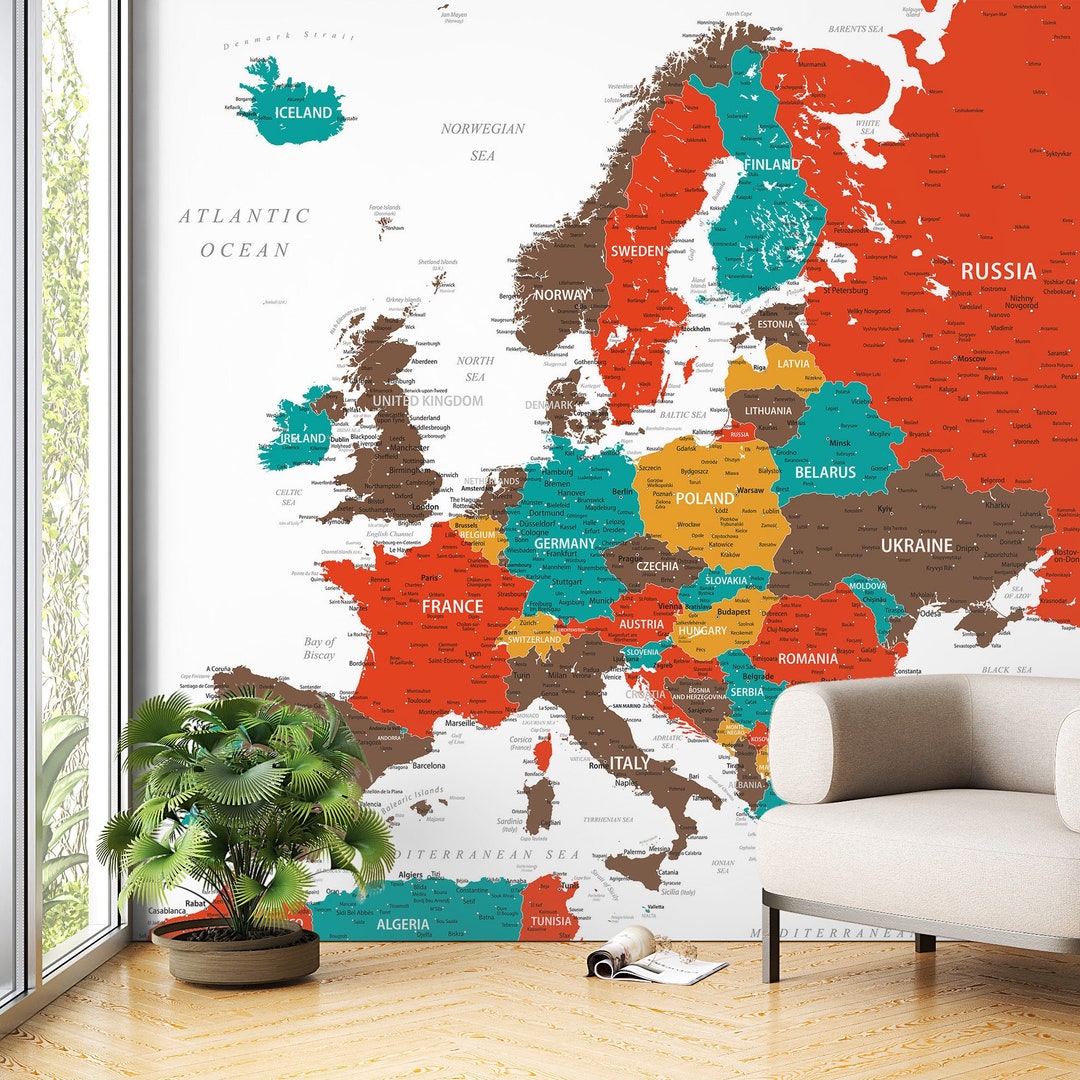Europe Printable Colorful Map Detailed - Il 1080xN.6131258770 6k11 