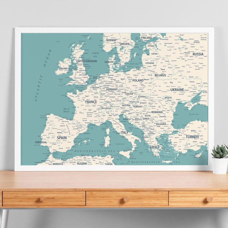 Europe Map Printable - Map of Europe Digital, European Countries ...