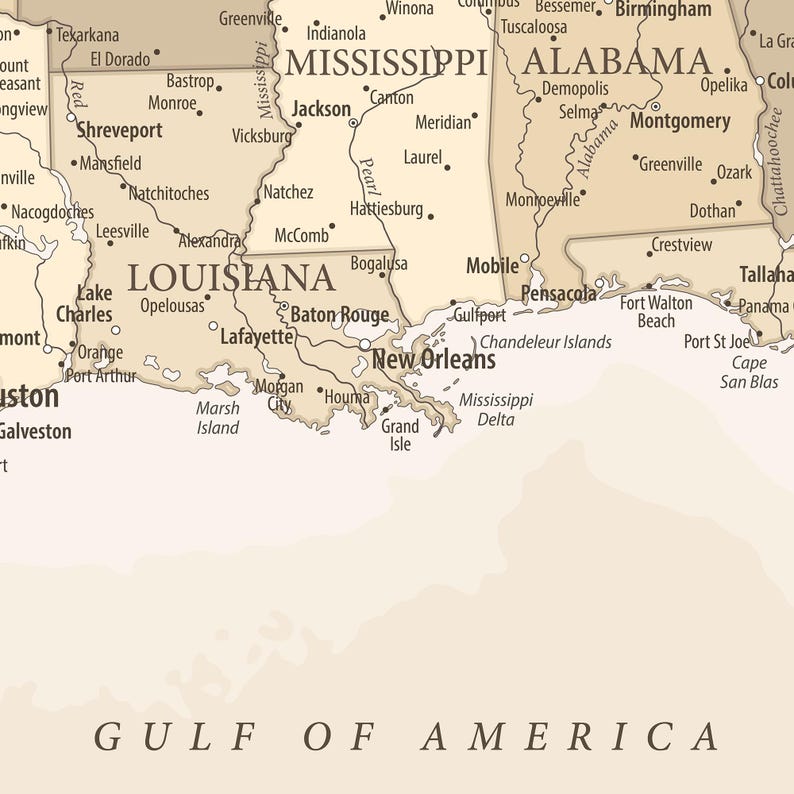 USA Map Wall Art – Detailed Vintage Pastel Style United States Poster (Digital Download) image 7