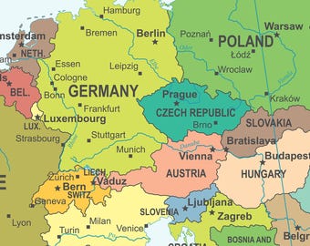 Printable Europe Maps Political & Outline PDF, JPG | Educational Maps of Europe Instant Digital Download Set for Classroom Study, Homeschool