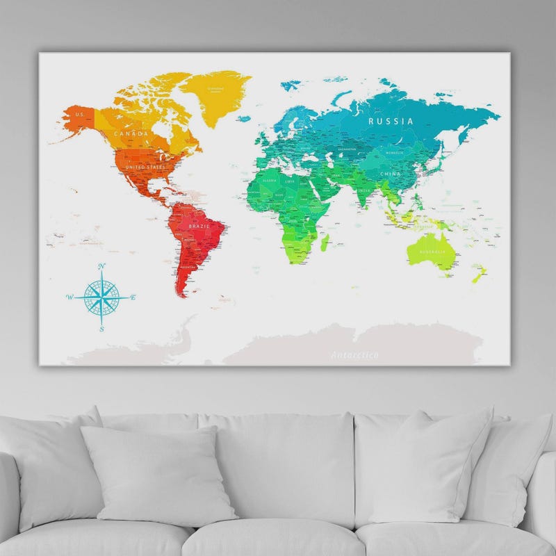 Printable World Map - Etsy