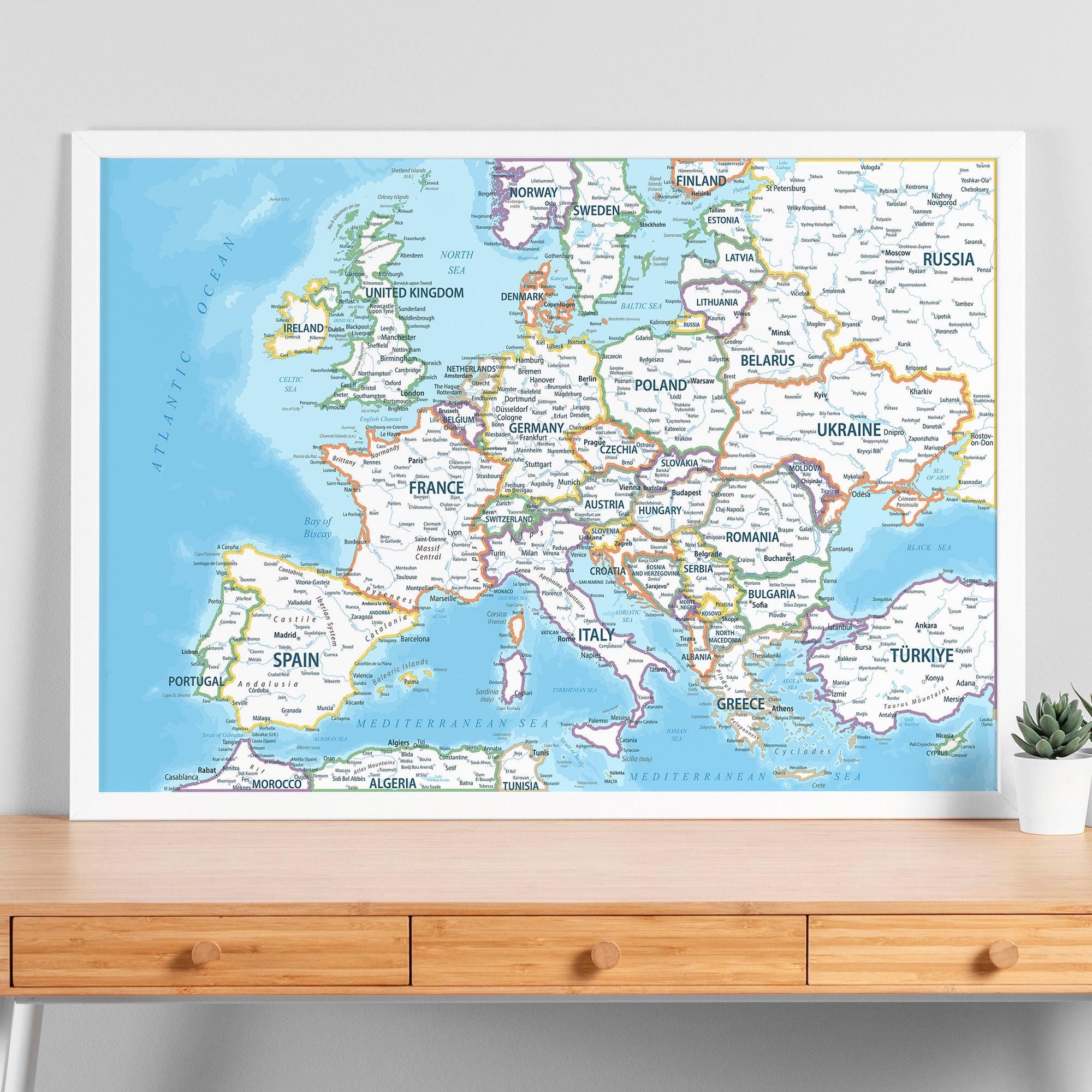 European Map.pdf Detailed Political Map of Europe - Large Printable Europe Map Poster in ...