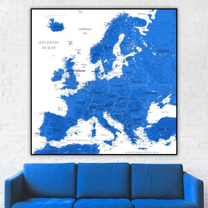 Europa - Landkarte zum Ausdrucken | Detailierte Landkarte von Europa | Hochauflösende Landkarte von Europa | Landkarte für Poster, Wallpaper, Wandbilder, Prints
