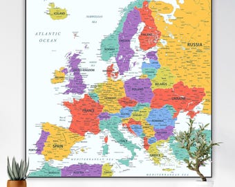 ヨーロッパのデジタル政治地図、印刷可能なダウンロード