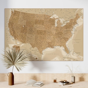 Detaillierte Karte der Vereinigten Staaten von Amerika - Druckbare Karte der USA Poster digitaler Download | Karte der USA, USA, Karte von Amerika, Reisegeschenk
