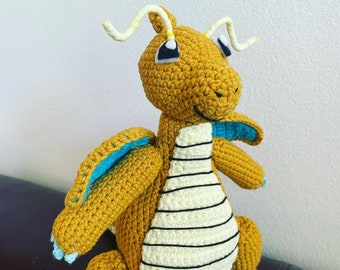 Unique Handmade Crochet Pokémon Dragonite Amigurumi