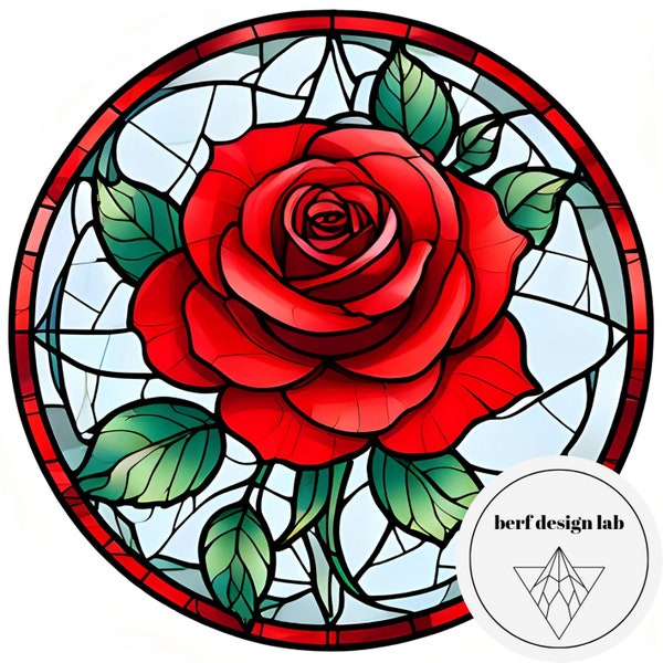Stained glass pattern stained glass template glass pattern stained glass stained glass flower,stained glass rose,digital download,rose,art