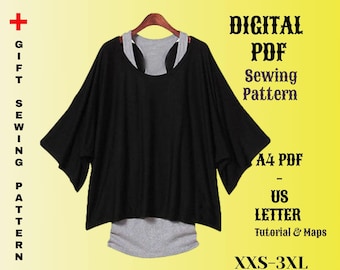 Blouse and Racerback Sewing Patterns, Beginner Friendly (US Letter PDF + A4 PDF)