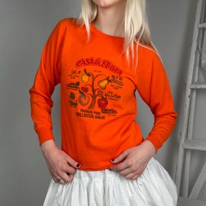 XS (B) - Vintage Casa de Fruta oranje ronde hals