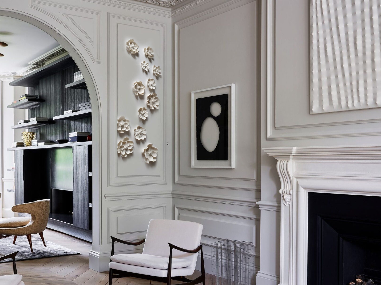 Wall Art Set Décor, White Wall Décor, Porcelain Wall Sculpture, Ceramic ...