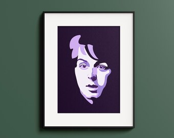 Portrait minimaliste monochrome de Paul McCartney