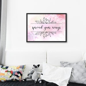 Déployez vos ailes Poster téléchargeable - Art mural inspirant, impression numérique