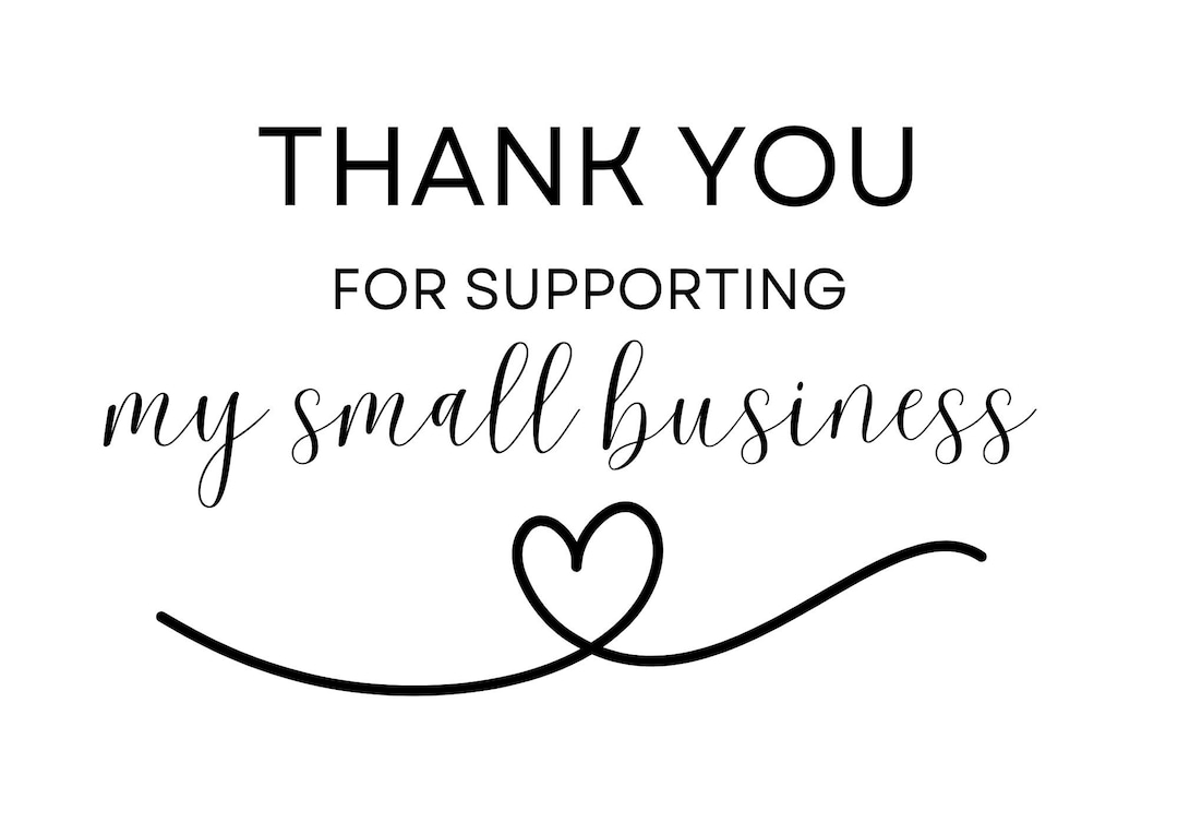 Thank You for Supporting My Small Business Cards - Elegant and ...