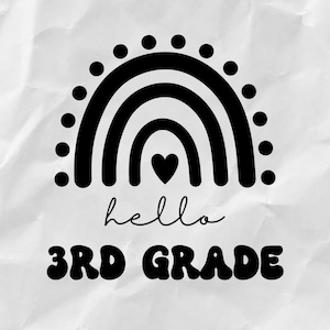Hello 3rd Grade SVG - Back-to-School Design, Instant Download, Digital Cut File
