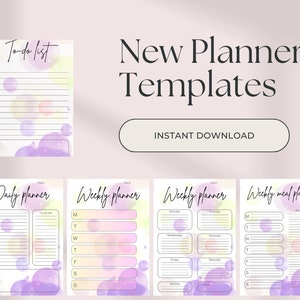 Printable planners bundle printable to-do list, meal planner, daily weekly planner
