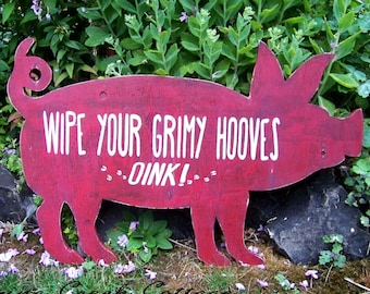 Uniquely Hand-painted Wood Signs, Handcrafted, Rustic, Pig, Home Decor, Barn, Farmhouse Decor, Farm, Country Decor, Wood Signs