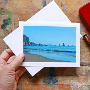 Pazifik Foto Grußkarte Handmade 5 x 7 Frameable Washington Strände Küstenfotografie Von Veronica Blank Hinweis Karte für jeden Anlass