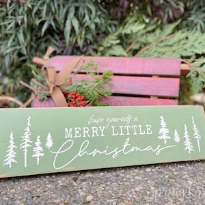Rustic Christmas Signs Hand-painted Wood Sign Have Yourself A Merry Little Christmas Beautifully Handcrafted On A Rustic Barnwood Plank