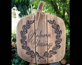 Fall Sign Beautifully Hand-painted On Rustic Barnwood Planks For Your Autumn Porch Decor