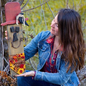 Scarecrow 24" Autumn Porch Décor Slim Jim Is A Primitive Scarecrow Hand-painted Beautifully On Rustic Barnwood Plank