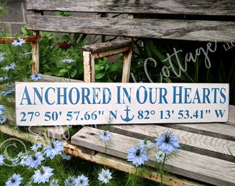 Custom GPS Coordinates Sign Personalized With Your Location Beautifully Hand-painted On A Rustic Barnwood Plank