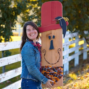 Scarecrow Autumn Porch Décor Pumpkin Jack A Primitive Scarecrow Hand-painted Beautifully On Rustic Barnwood Planks