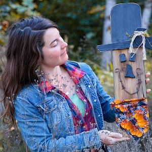Yard And Garden Art 24" Scarecrow Autumn Porch Décor Slim Jim Is A Primitive Scarecrow Hand-painted Beautifully On Rustic Barnwood Plank