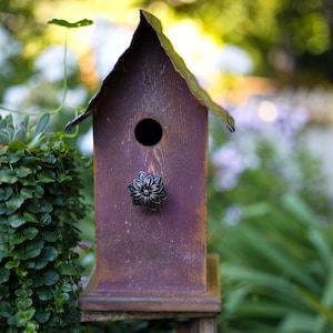 Hand-Painted Rustic Bird House: Pacific Northwest Timber Porch Decor