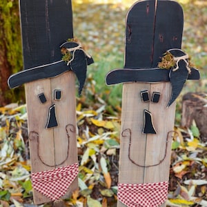 Potting Shed Décor Scarecrow  Pumpkin Jack A Primitive Scarecrow Hand-painted Beautifully On Rustic Barnwood Planks