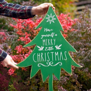 Christmas Sign Old Fashioned Wood Christmas Tree Sign Beautifully Handcrafted and Hand-painted On A Rustic Wood Holiday Décor