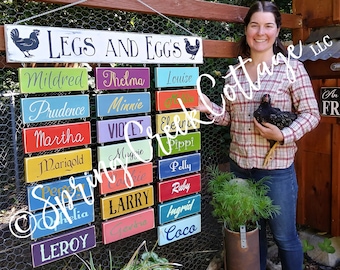 Chicken Name Sign Personalized Chicken Coop Signs Custom For Your Hen House Beautifully Hand-painted And Handcrafted On Rustic Wood Planks