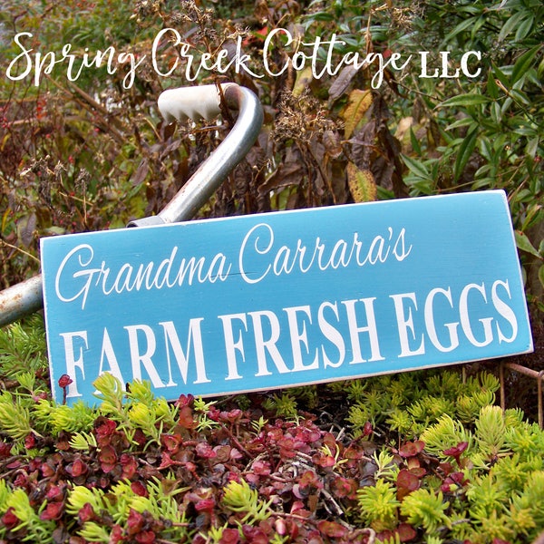Personalized Farm Fresh Eggs Sign Custom With Your Last Name Beautifully Handcrafted And Hand-painted On A Rustic Wood Plank