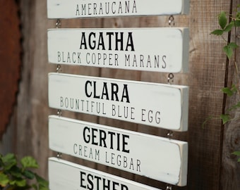 Personalized Chicken Name Signs Custom For Your Flock Beautifully Hand-painted And Handcrafted On Rustic Wood Planks